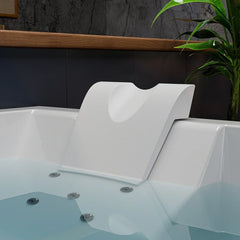 Empava 71-Inch Alcove Inline Heater Combo Massage Whirlpool 2-Person Tub with Waterfall (EMPV-71PRO02)