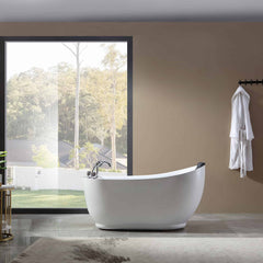 Empava 59-Inch Whirlpool Freestanding Acrylic Bathtub (EMPV-59AIS04)