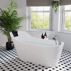 Empava 67-Inch Whirlpool Freestanding Acrylic Bathtub (EMPV-67AIS09)