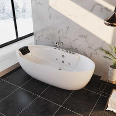 Empava 67-Inch Whirlpool Freestanding Acrylic Bathtub (EMPV-67AIS13)