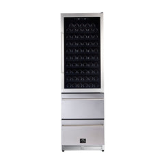 FORNO Azienda 24-Inch Built-In Wine Cooler, 108 Bottle Capacity, Triple Zone, Stainless Steel (FWCDR6628-24S)