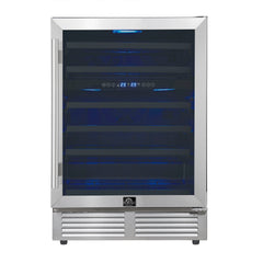 FORNO Bacchino 24-Inch Dual Zone Wine Cooler, 51-Bottle Capacity, Triple-Glass Door, Stainless Steel (FWCDR6634-24S)