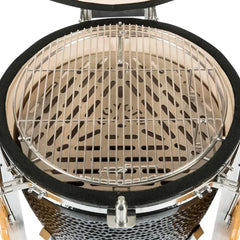 Coyote Asado Ceramic Grill with Stand and Side Shelves