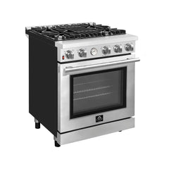 Forno Alta Qualita 30-Inch Freestanding Gas Range with Gas Cooktop and 4.62 cu. ft. Gas Oven in Stainless Steel (FFSGS6228-30S)