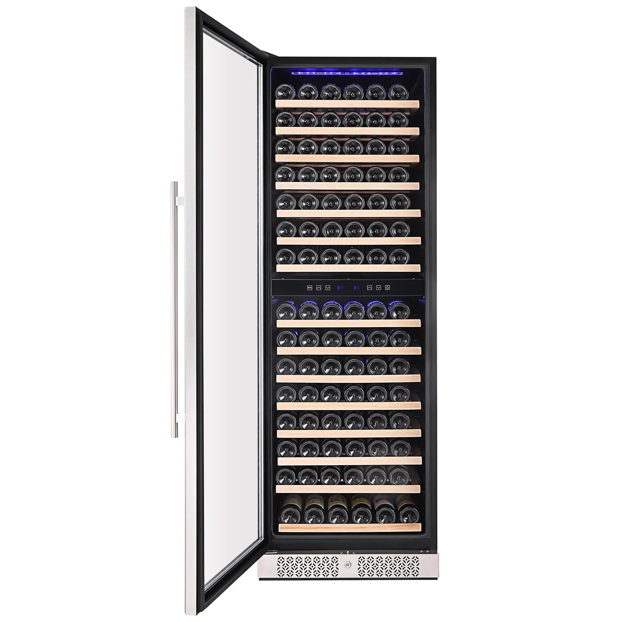 Empava 70-Inch Tall 160 Bottles Freestanding Built-In Dual Zone Wine Cooler (EMPV-WC08D)