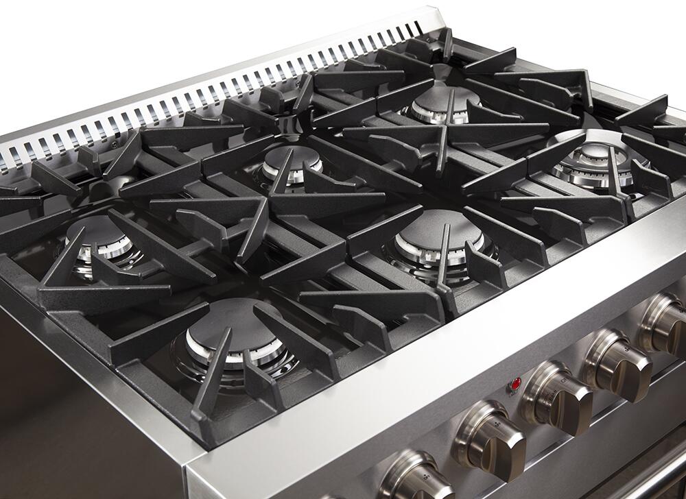 FORNO Appliance Package- 36 Inch Dual Fuel Range, Wall Mount Range Hood, AP-FFSGS6156-36