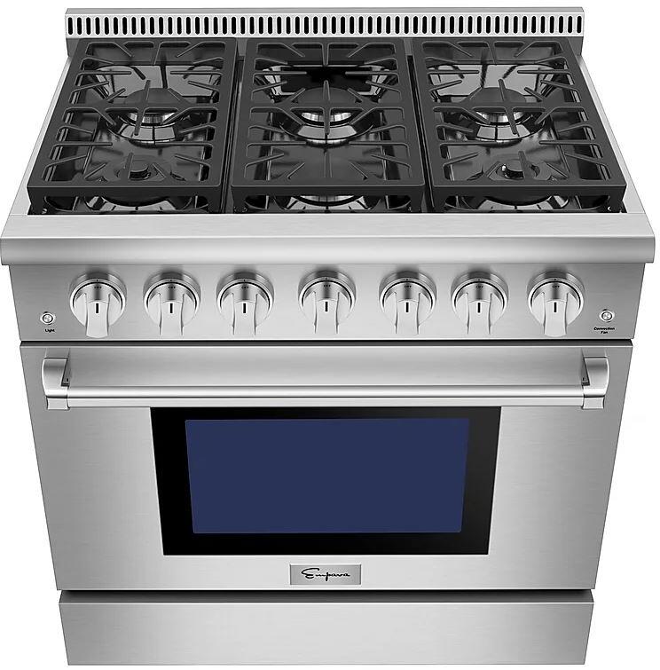 Empava 36-Inch Slide-In Single Oven Gas Range in Stainless Steel  (EMPV-36GR04)