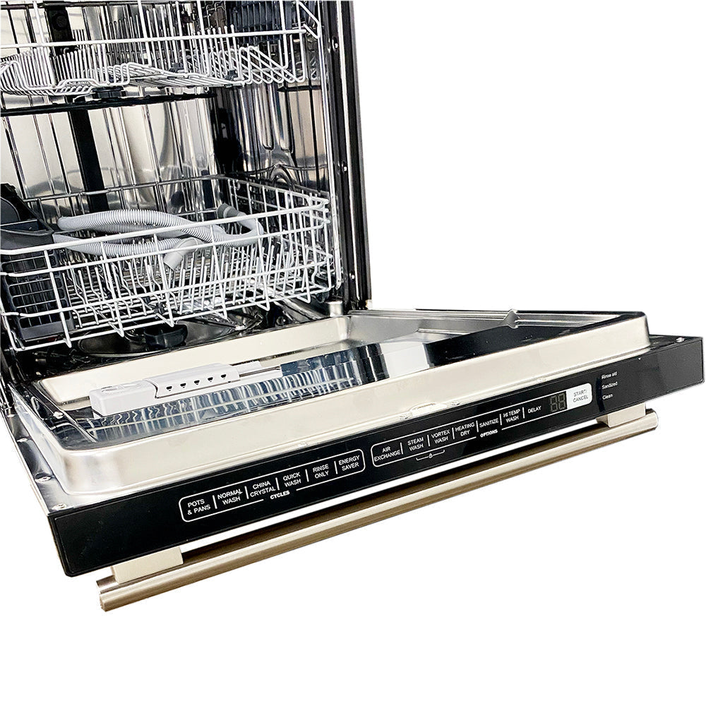 FORNO Appliance Package - 36 Inch Gas Burner/Electric Oven Pro Range, Dishwasher, Refrigerator, AP-FFSGS6187-36-5