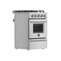 Forno Breno 24 in. Freestanding Gas Range, 2.3 cu. ft., 4 Sealed Burners, Storage Drawer, Stainless Steel (Model FFSGS6272-24)