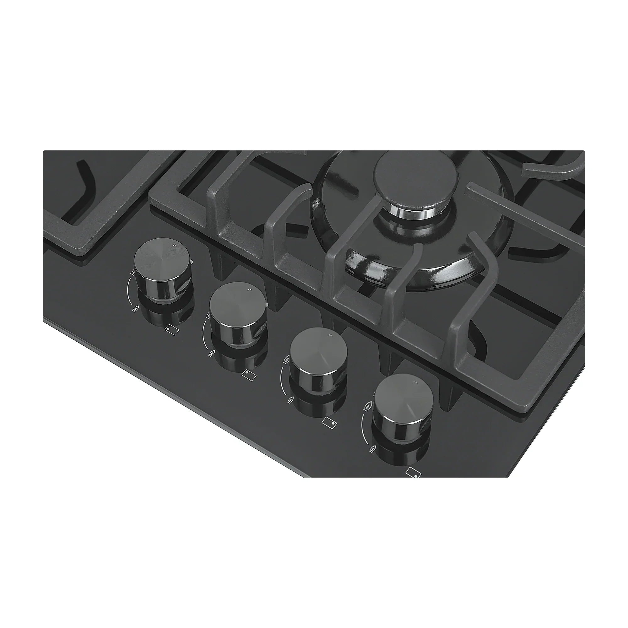 Empava 24-Inch Built-In Natural Gas Cooktops with 4 Burners in Black (EMPV-24GC28)