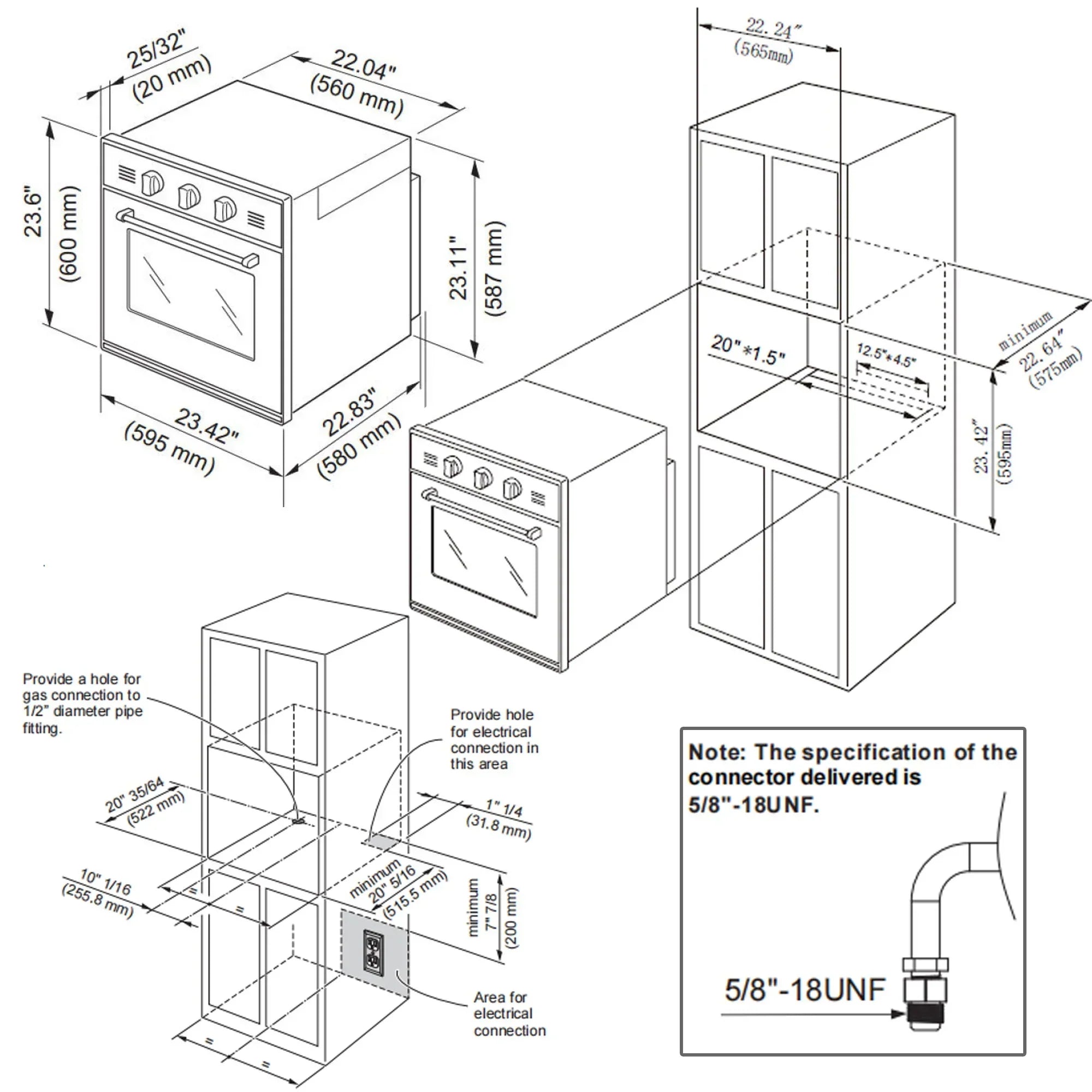 Empava 24-Inch 2.3 Cu. ft. Liquid Propane Gas Wall Oven (EMPV-24WO10L)