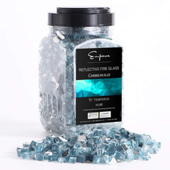 Empava Tempered Fire Glass in Carribean Blue (EMPV-2FG71)