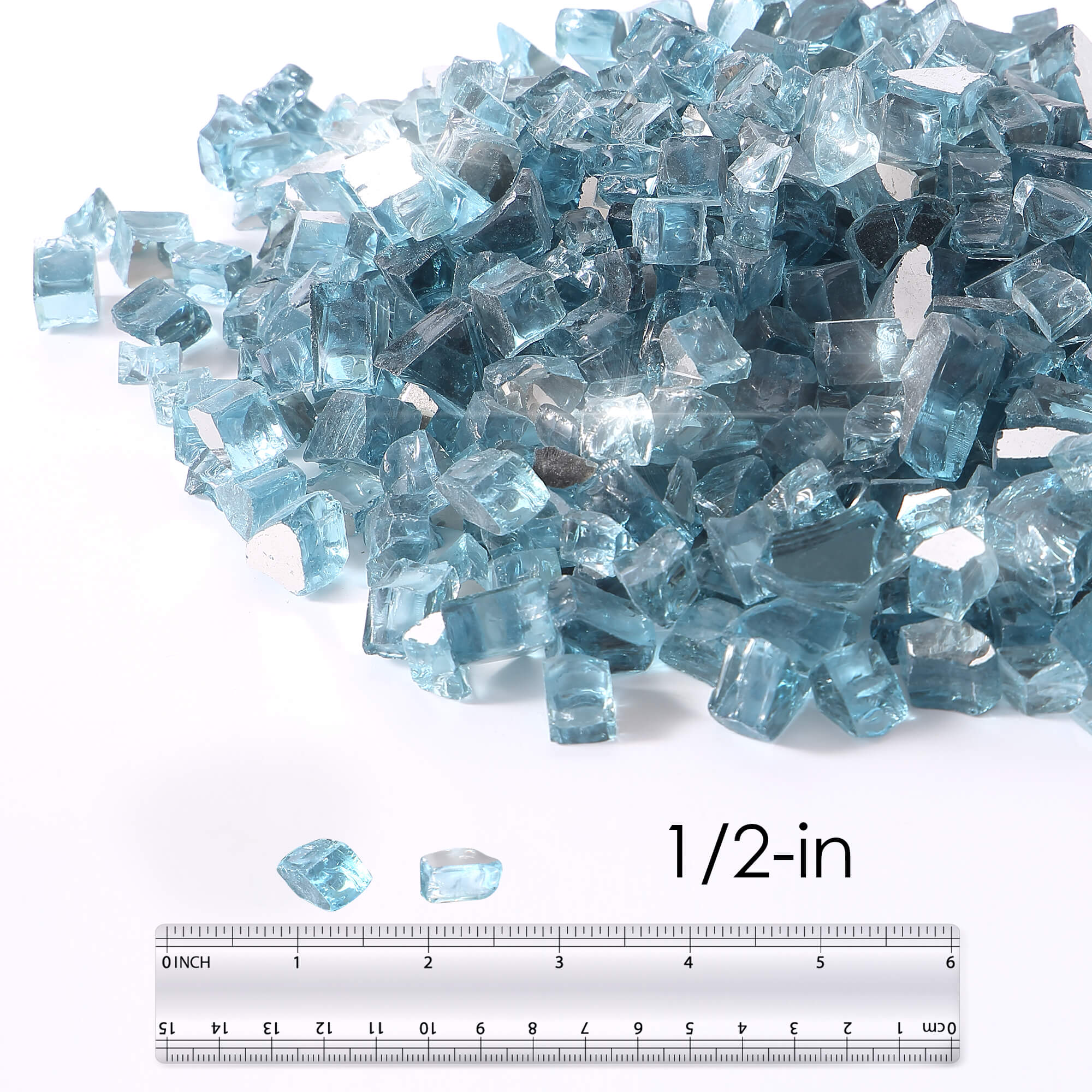 Empava Tempered Fire Glass in Carribean Blue (EMPV-2FG71)