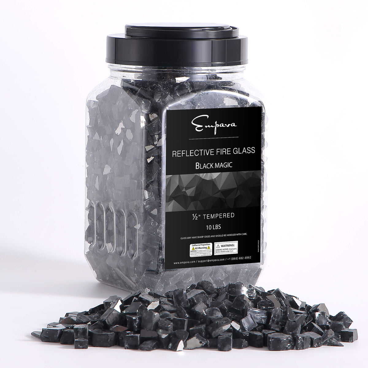 Empava Tempered Fire Glass in Black Magic (EMPV-2FG72)
