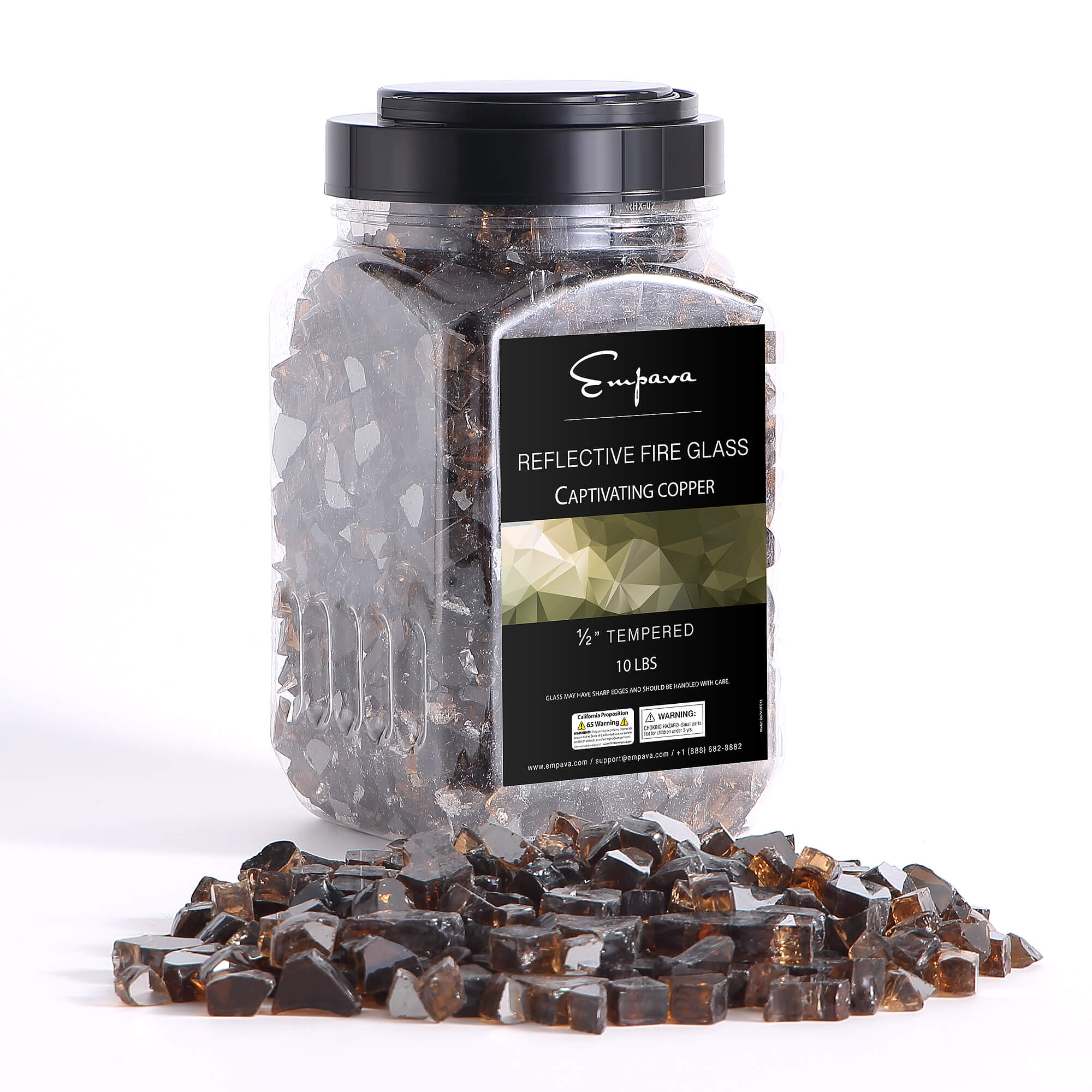 Empava Tempered Fire Glass in Captivating Copper (EMPV-2FG73)