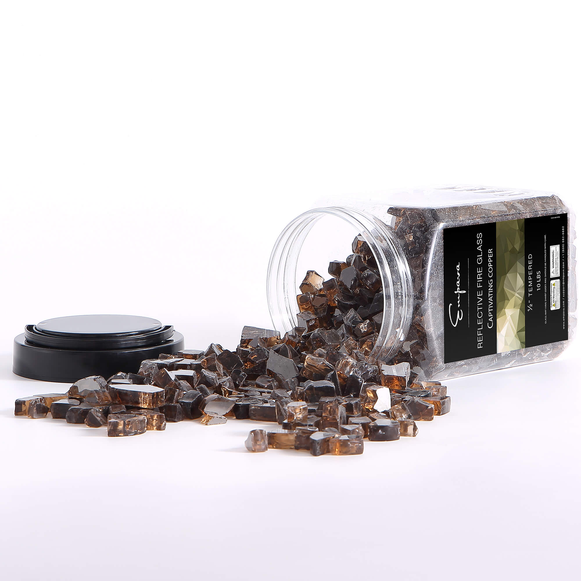 Empava Tempered Fire Glass in Captivating Copper (EMPV-2FG73)