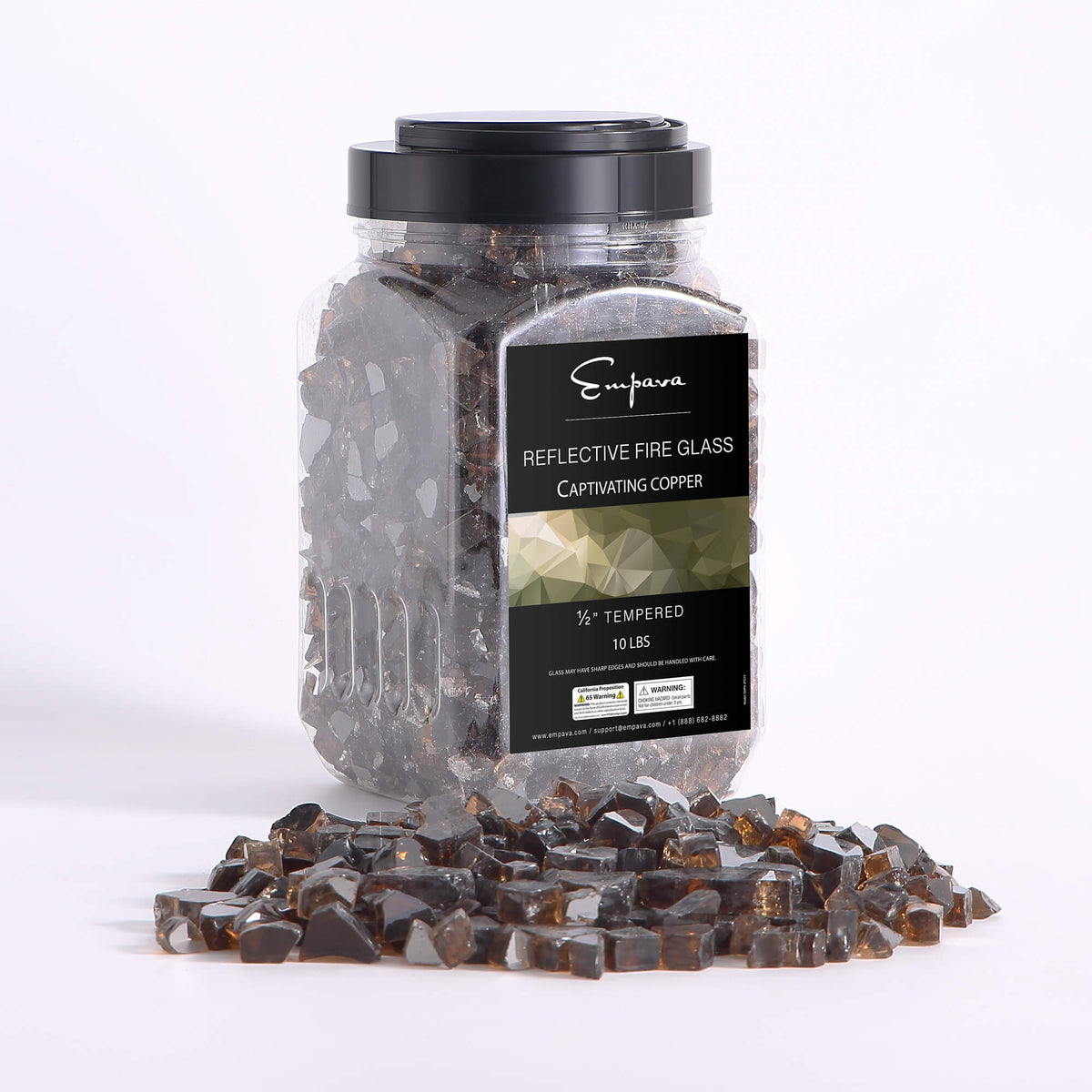 Empava Tempered Fire Glass in Captivating Copper (EMPV-2FG73)
