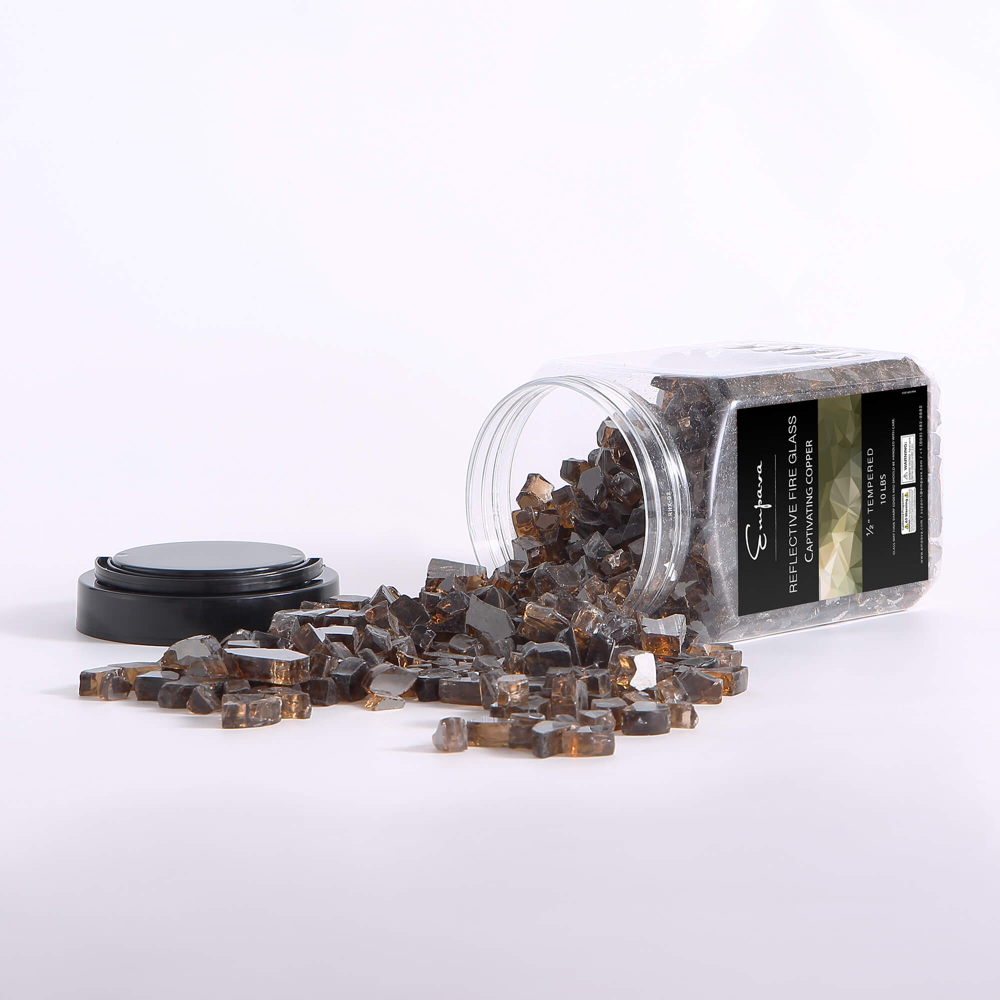 Empava Tempered Fire Glass in Captivating Copper (EMPV-2FG73)