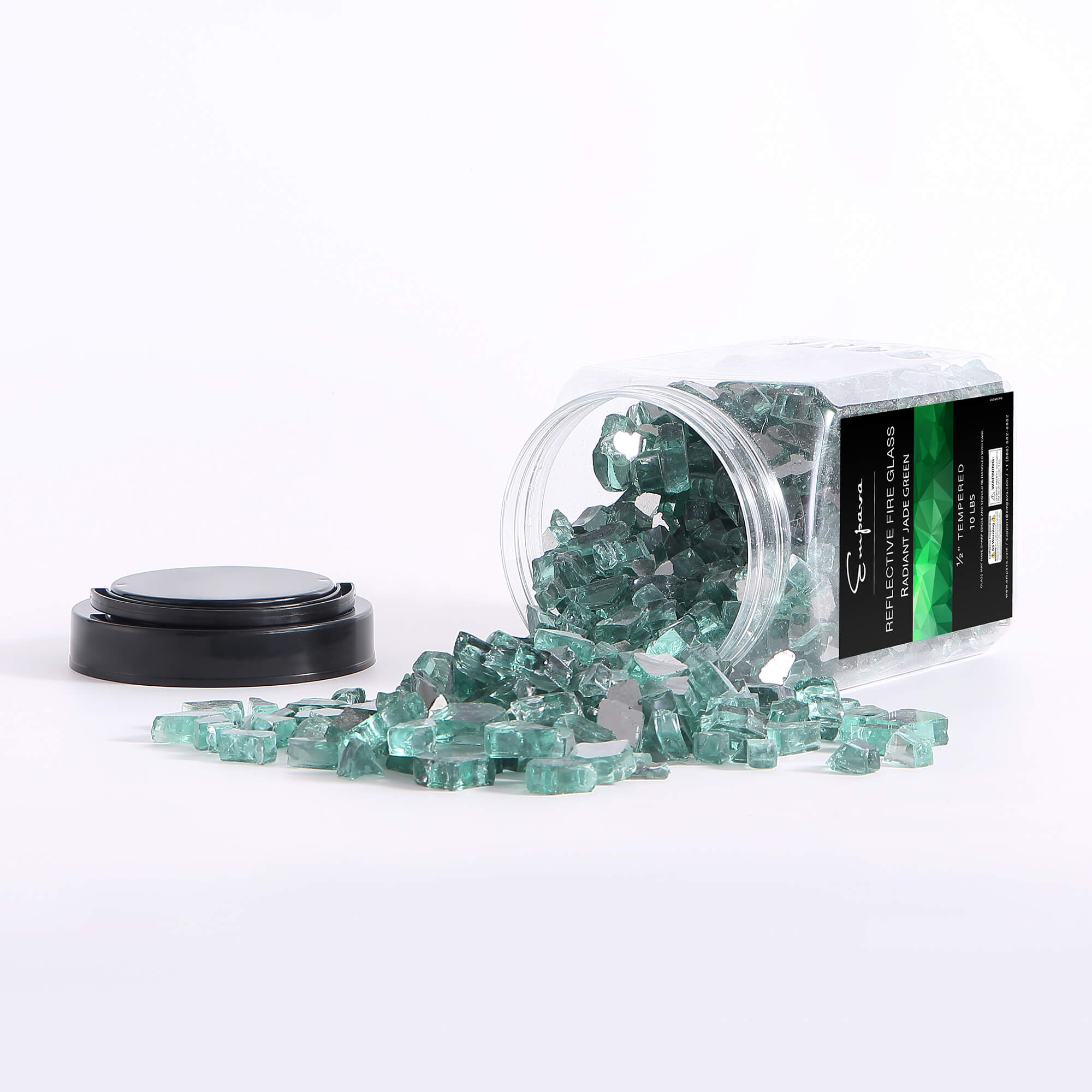 Empava Tempered Fire Glass in Jade Green (EMPV-2FG74)