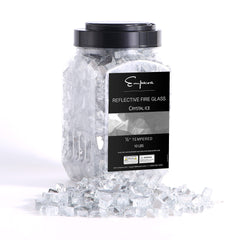 Empava Tempered Fire Glass in Crystal Ice (EMPV-2FG75)