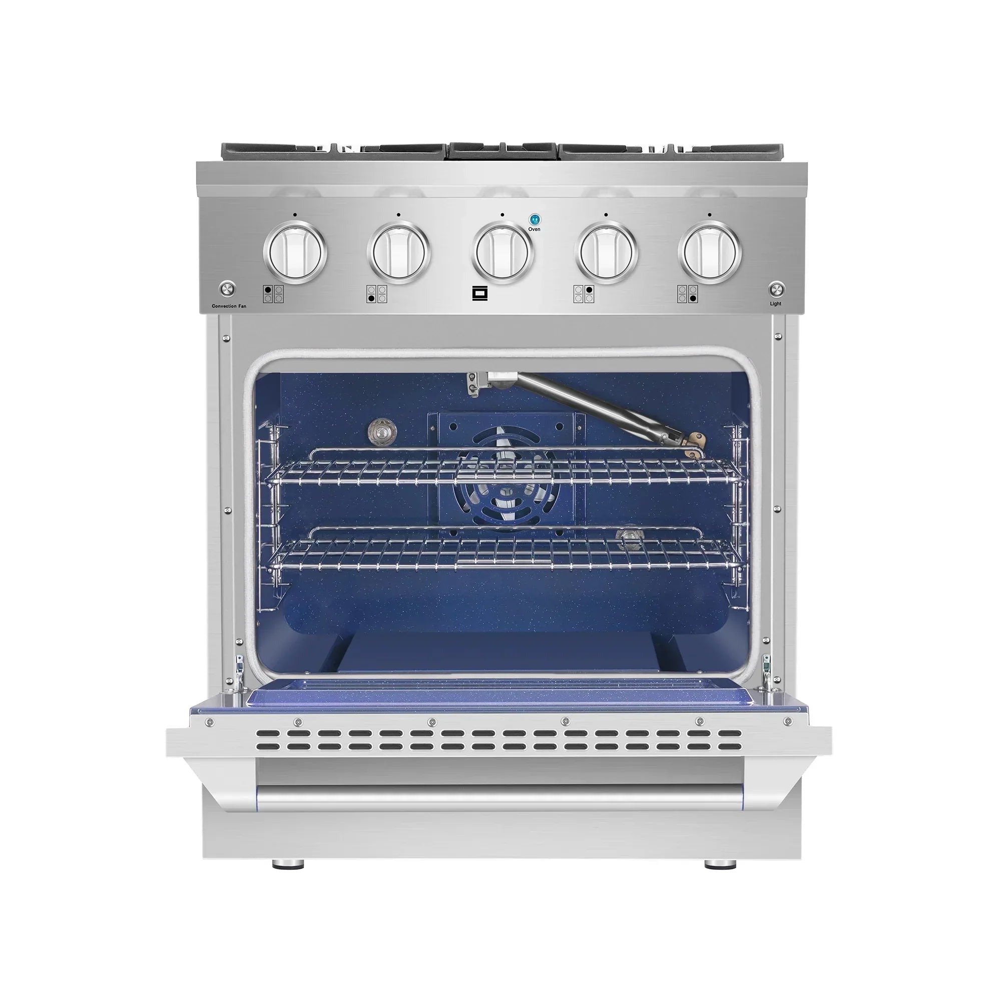 Empava 30-Inch Pro-Style Slide-In Single Oven Gas Range in Stainless Steel (30GR07)