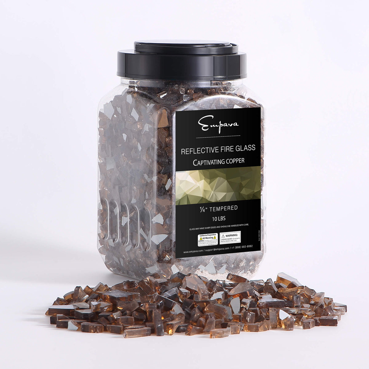 Empava Tempered Fire Glass in Captivating Copper (EMPV-4FG80)