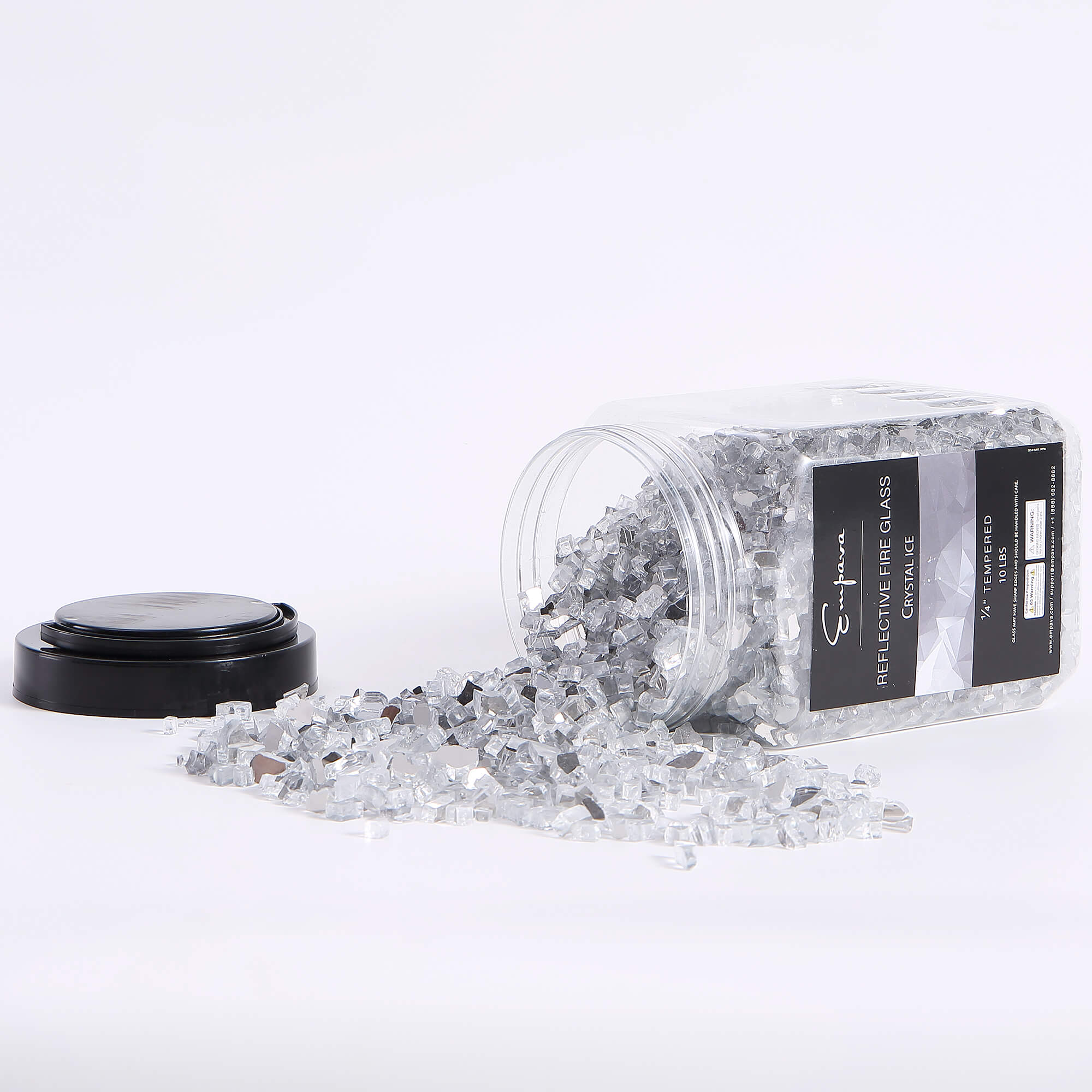 Empava Tempered Fire Glass in Crystal Ice (EMPV-4FG82)