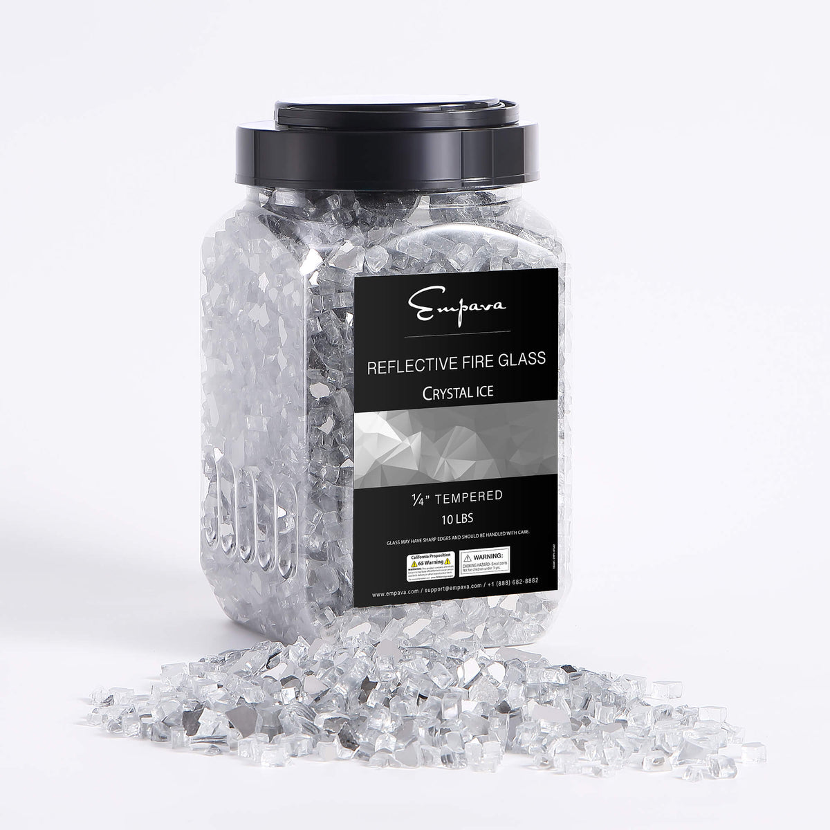 Empava Tempered Fire Glass in Crystal Ice (EMPV-4FG82)