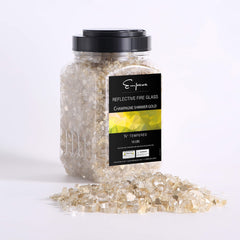 Empava Tempered Fire Glass in Champagne Shimmer Gold (EMPV-4FG83)