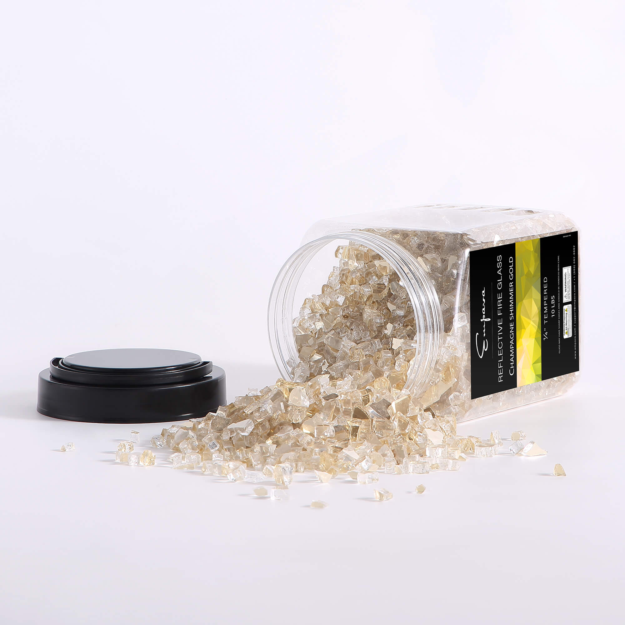 Empava Tempered Fire Glass in Champagne Shimmer Gold (EMPV-4FG83)