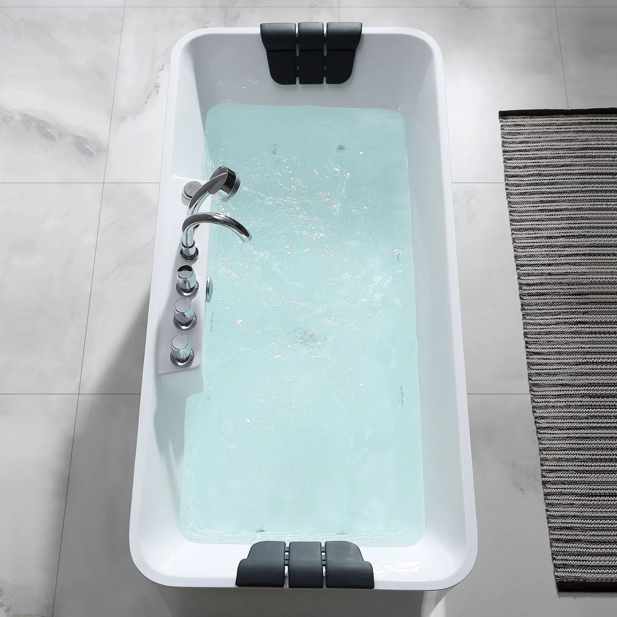 Empava 59-Inch Whirlpool Freestanding Acrylic Bathtub (EMPV-59AIS15)