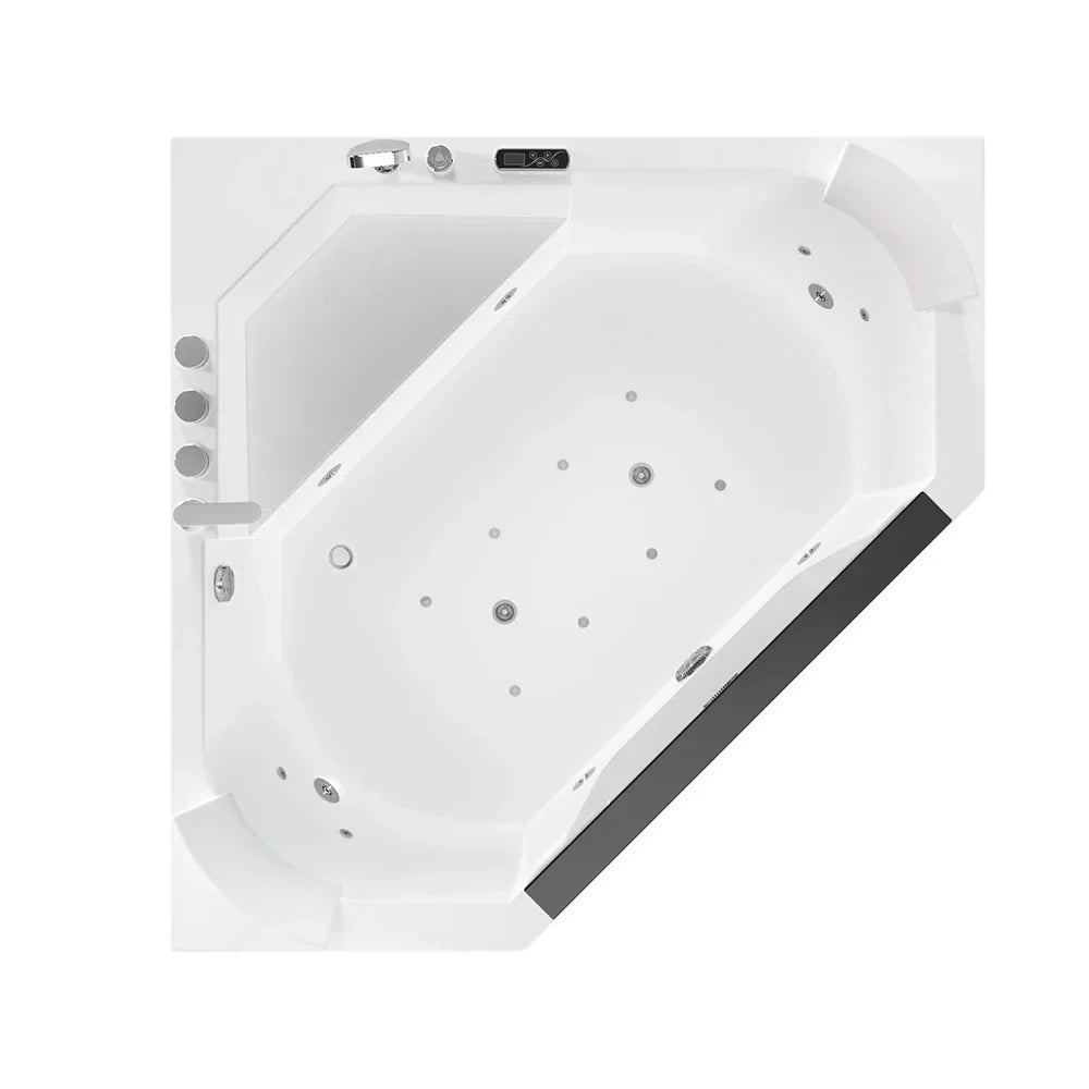 Empava 59-Inch Alcove Combo Massage Whirlpool Inline Heater LED Tub with Left Drain (EMPV-59PRO03)