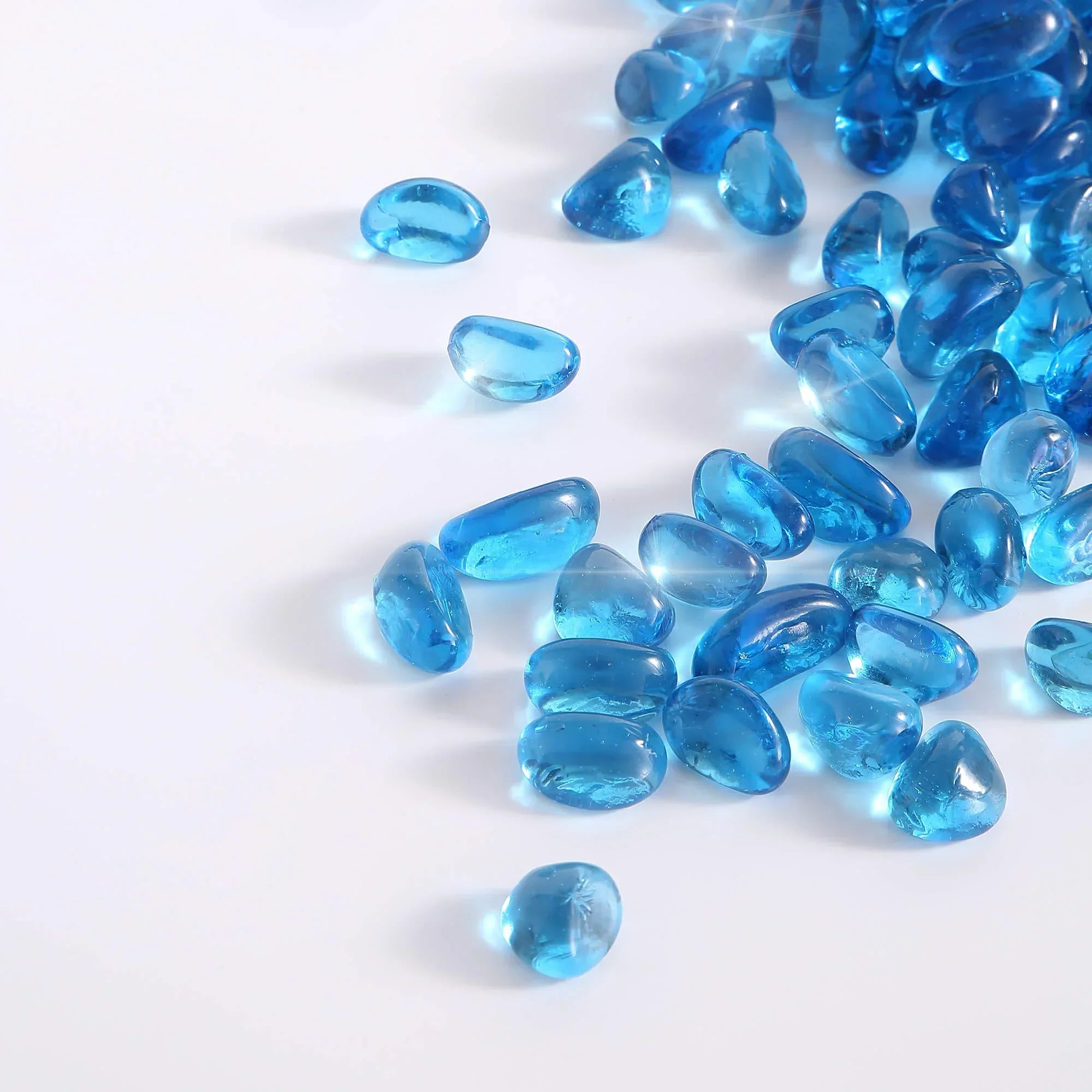 Empava Tempered Fire Glass Cashews in Carribean Blue (EMPV-FG85)