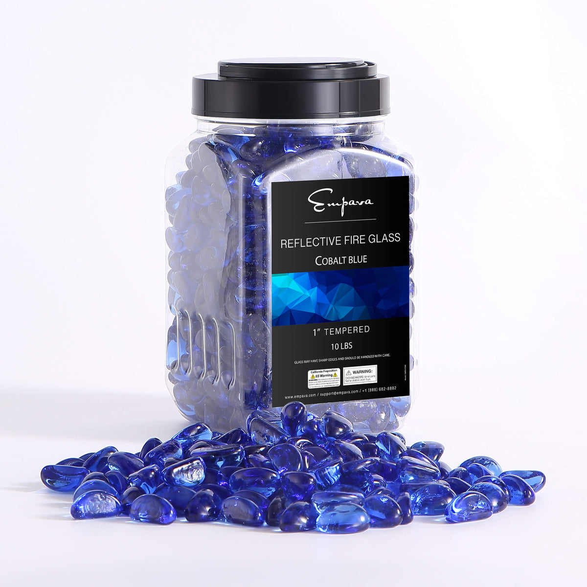 Empava Tempered Fire Glass Cashews in Cobalt Blue (EMPV-FG86)