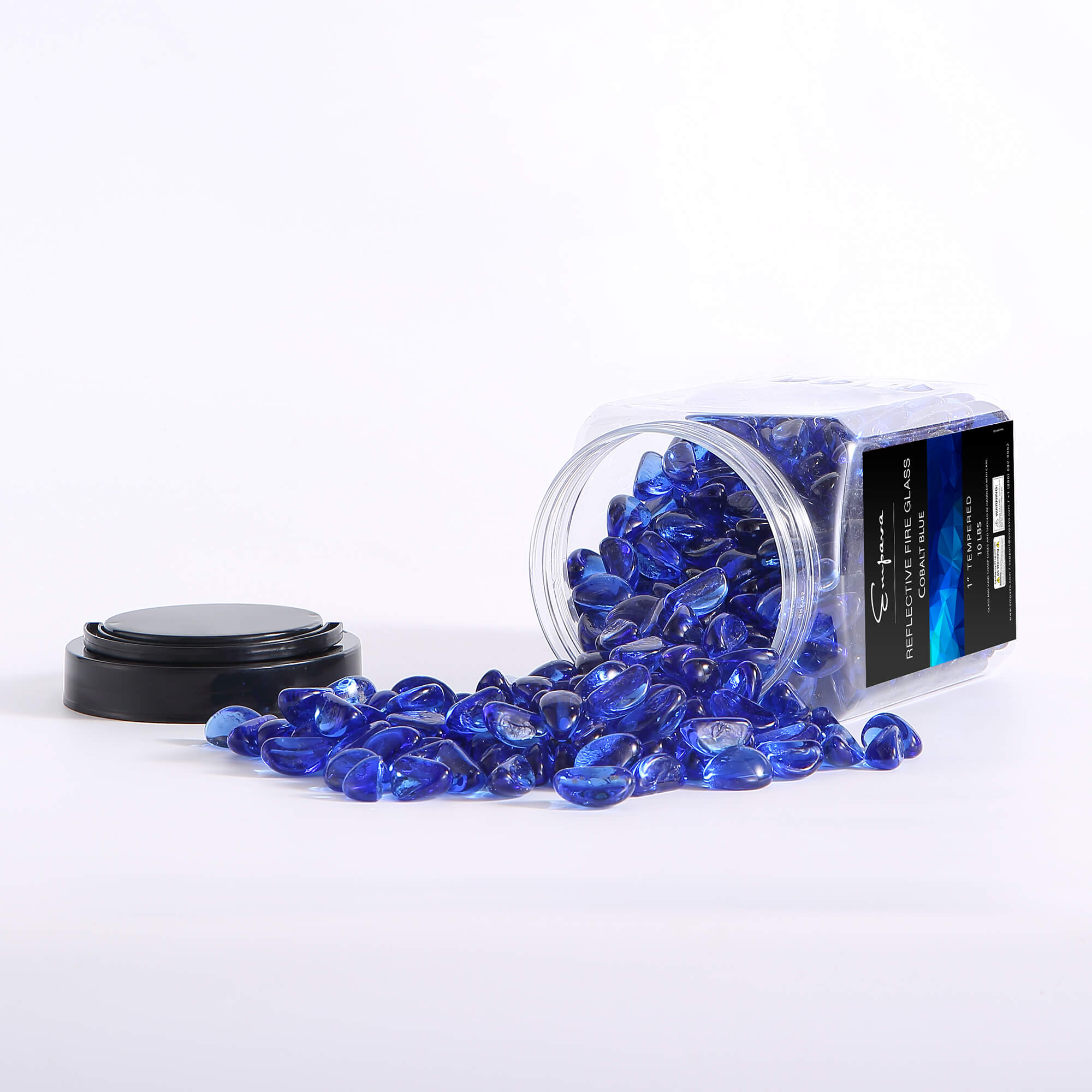Empava Tempered Fire Glass Cashews in Cobalt Blue (EMPV-FG86)