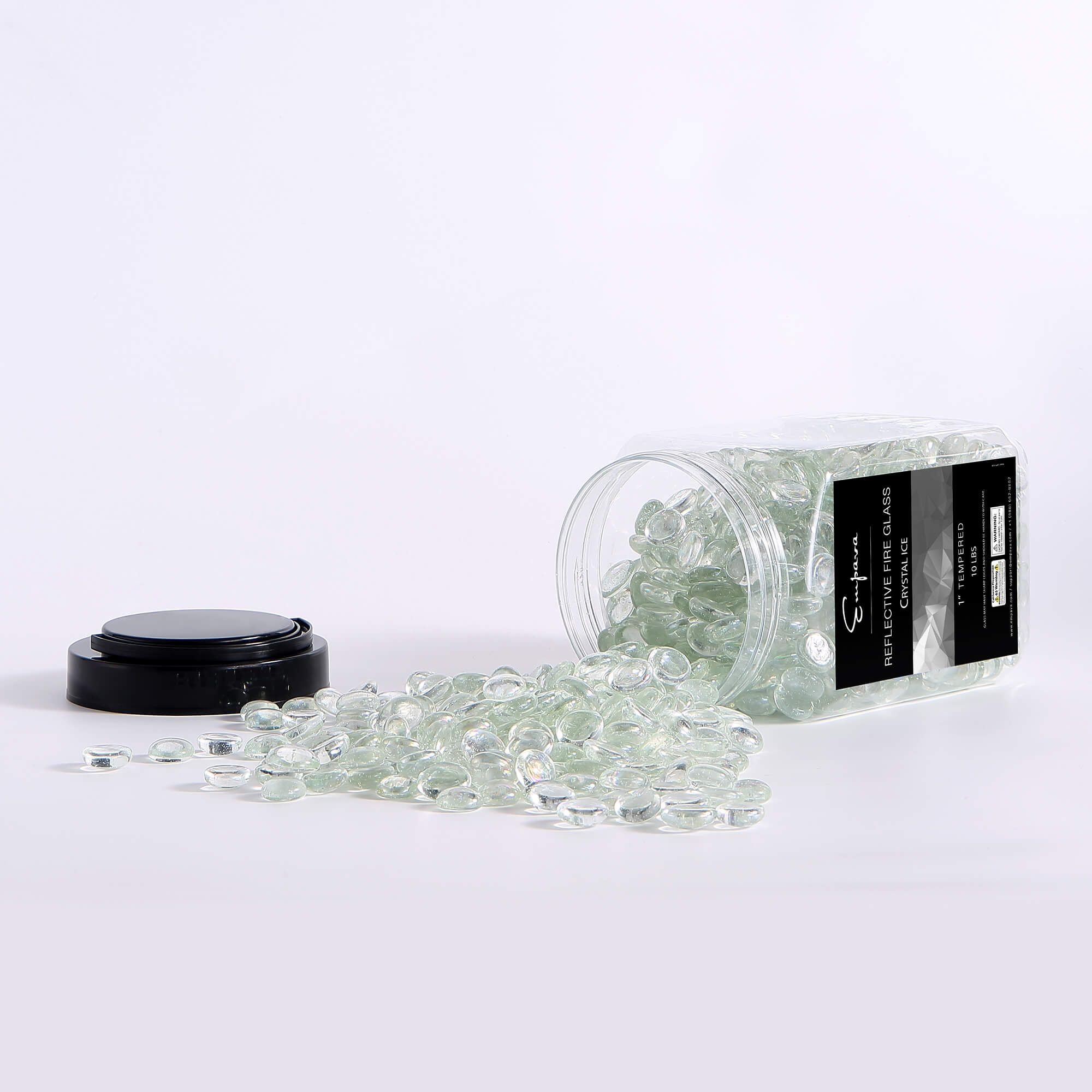 Empava Tempered Fire Glass Beads in Crystal Ice (EMPV-FG88)