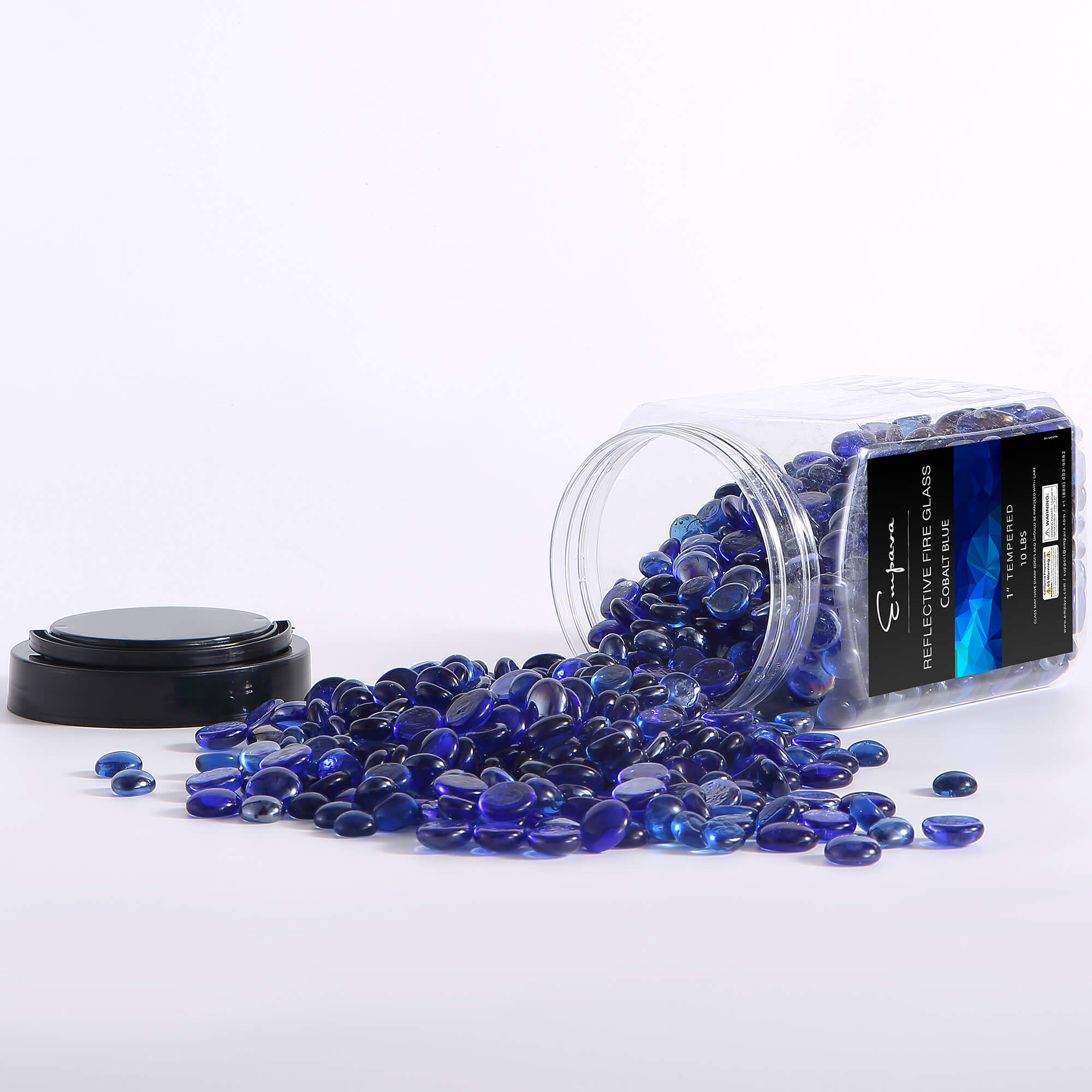 Empava Tempered Fire Glass Beads in Cobalt Blue (EMPV-FG90)