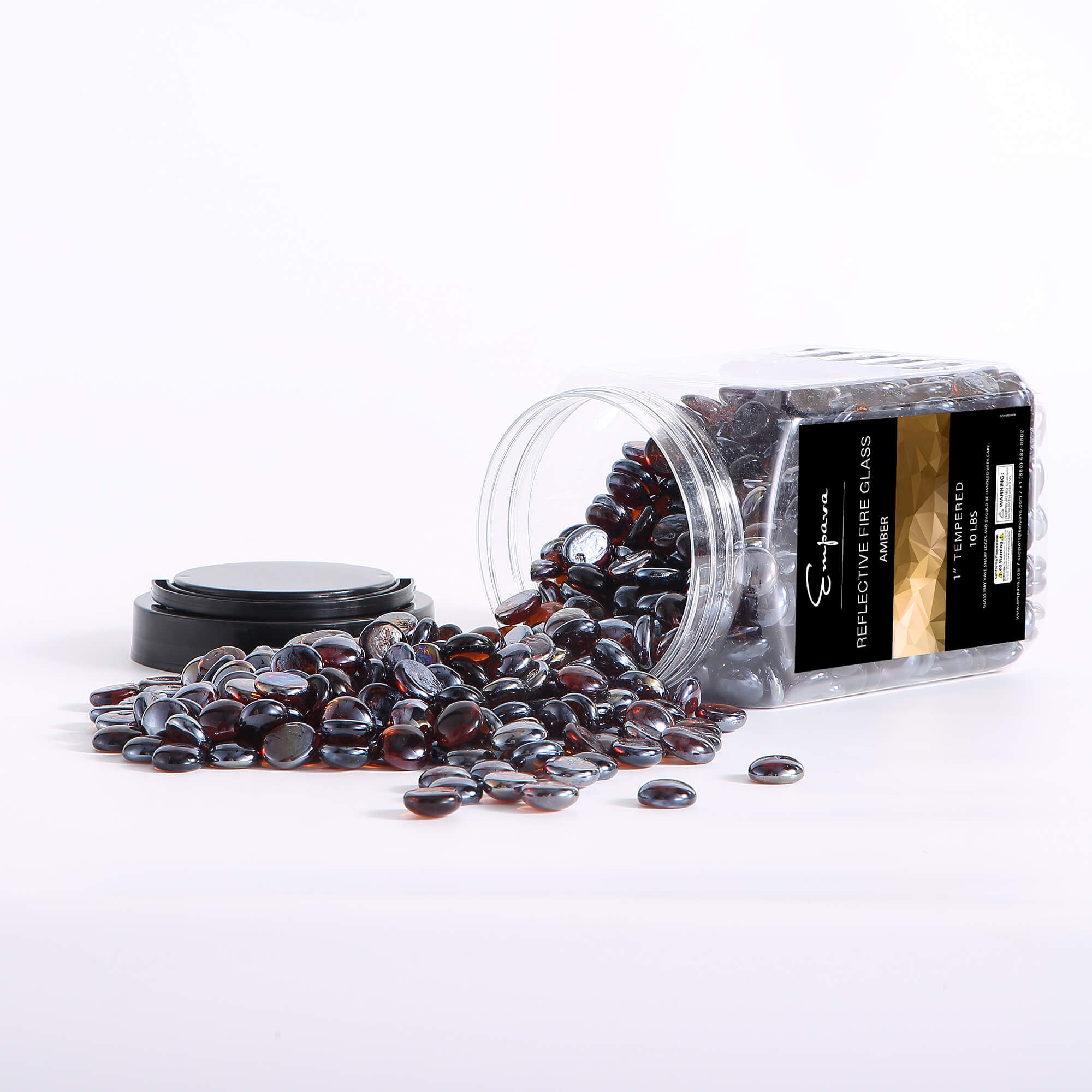 Empava Tempered Fire Glass Beads in Amber (EMPV-FG92)
