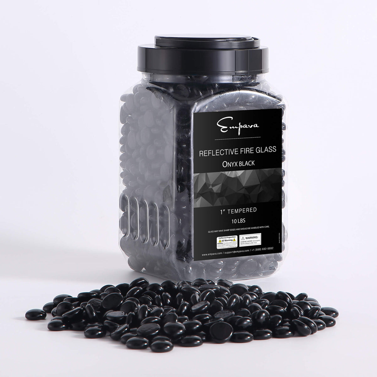 Empava Tempered Fire Glass Beads in Onyx Black (EMPV-FG93)