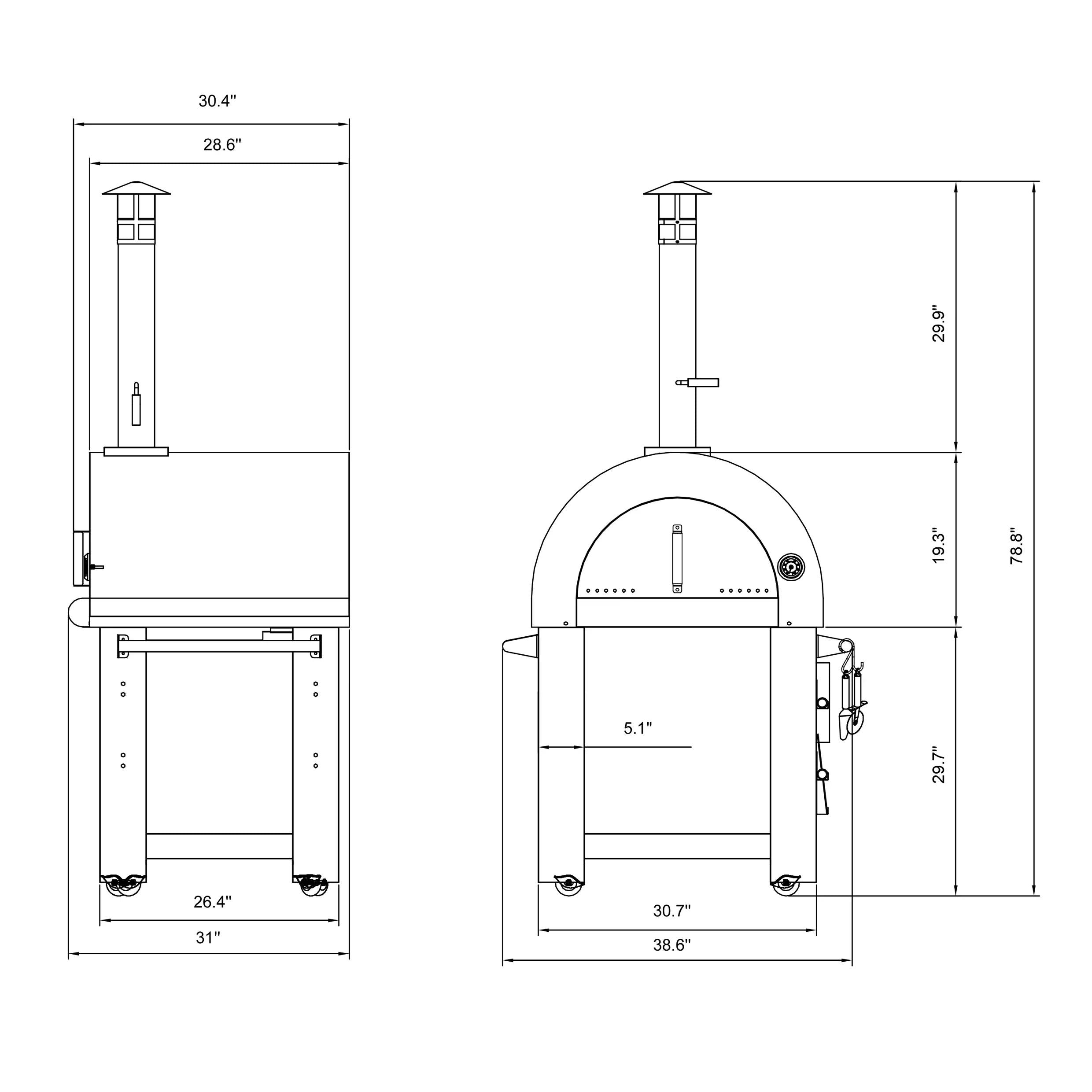 Empava Outdoor Wood Fired Pizza Oven in Stainless Steel (EMPV-PG01)