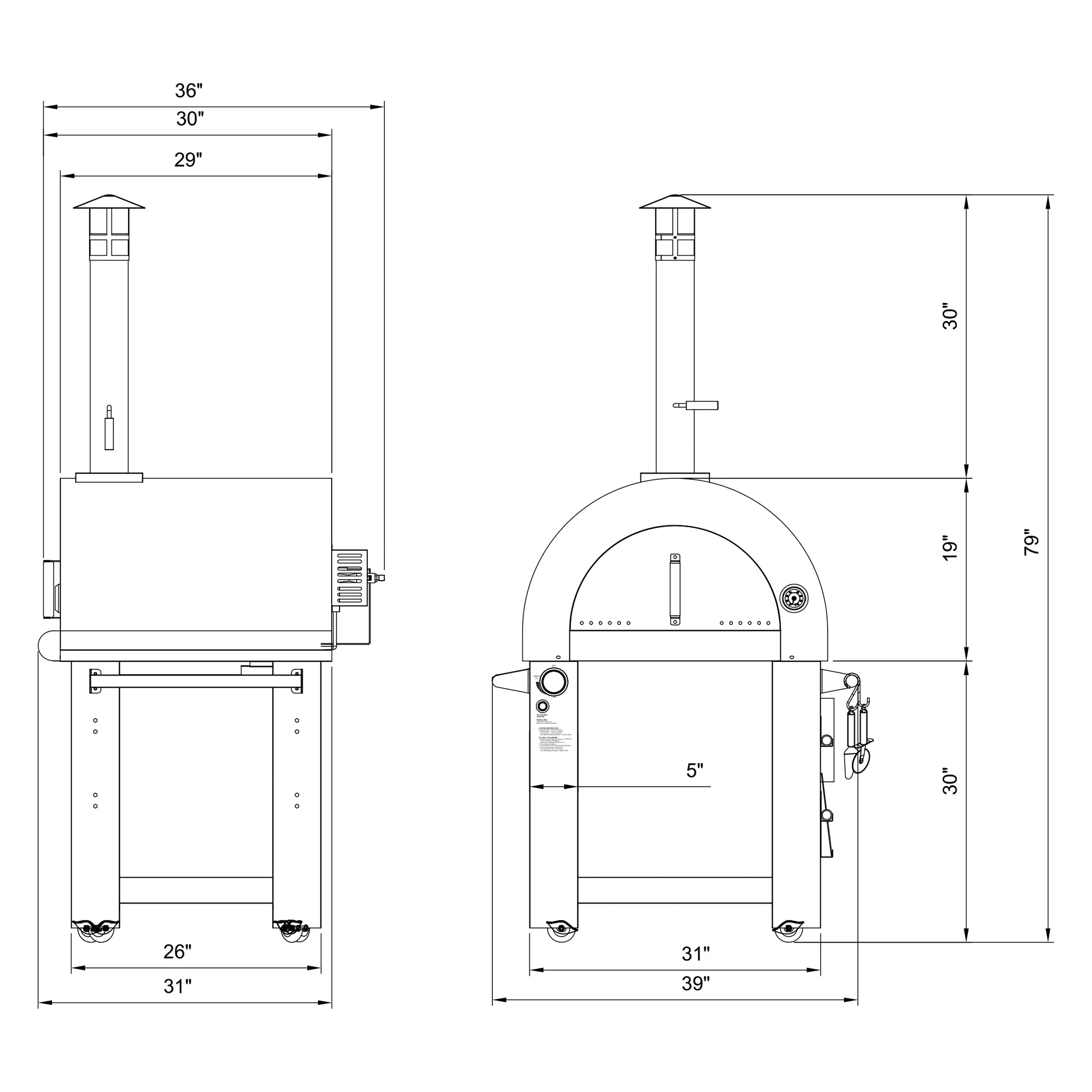 Empava Outdoor Wood Fired and Gas Pizza Oven in Stainless Steel (EMPV-PG03)