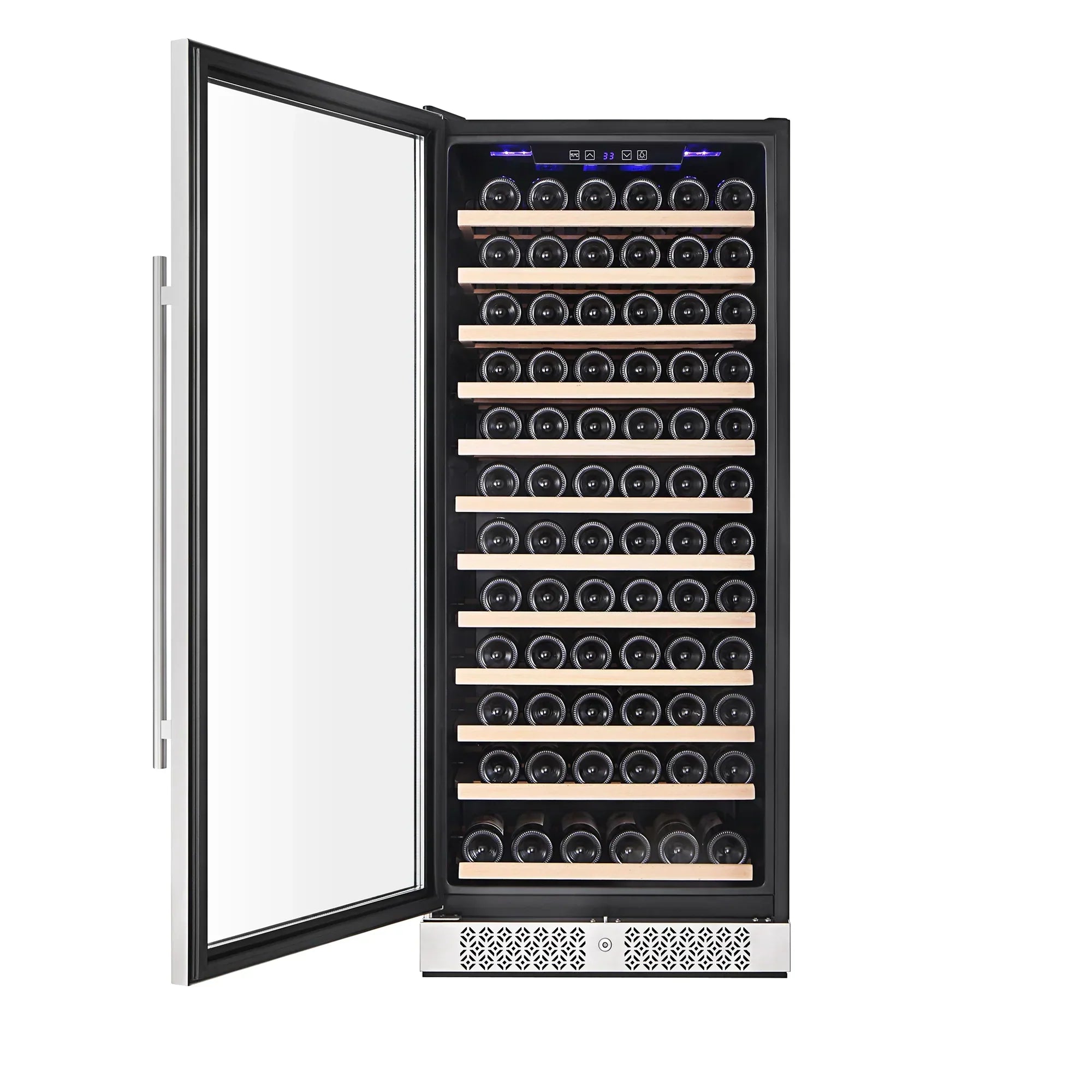 Empava 55-Inch Tall 127 Bottles Wine Cooler in Stainless Steel with Glass Door (EMPV-WC05S)