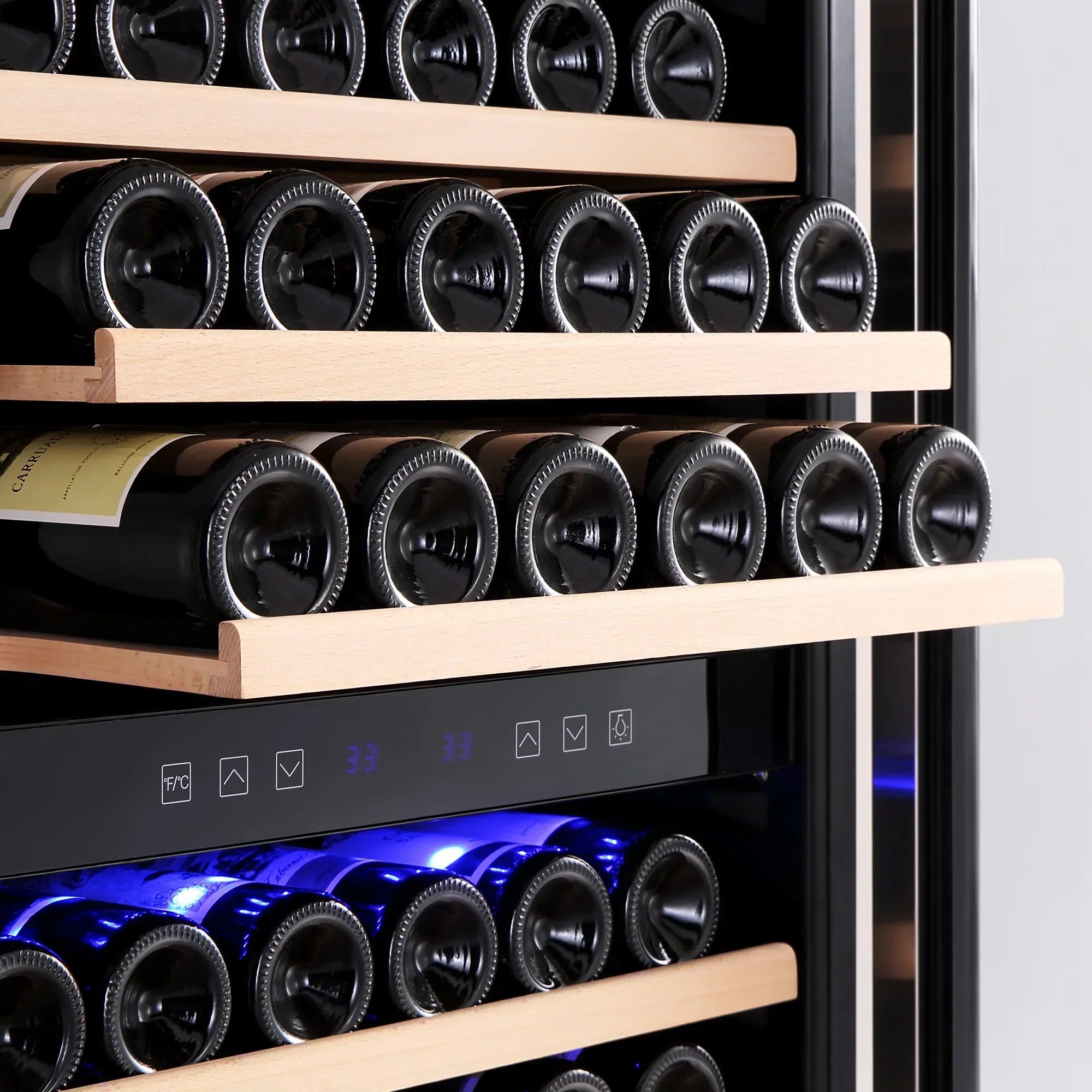 Empava 70-Inch Tall 160 Bottles Freestanding Built-In Dual Zone Wine Cooler (EMPV-WC08D)