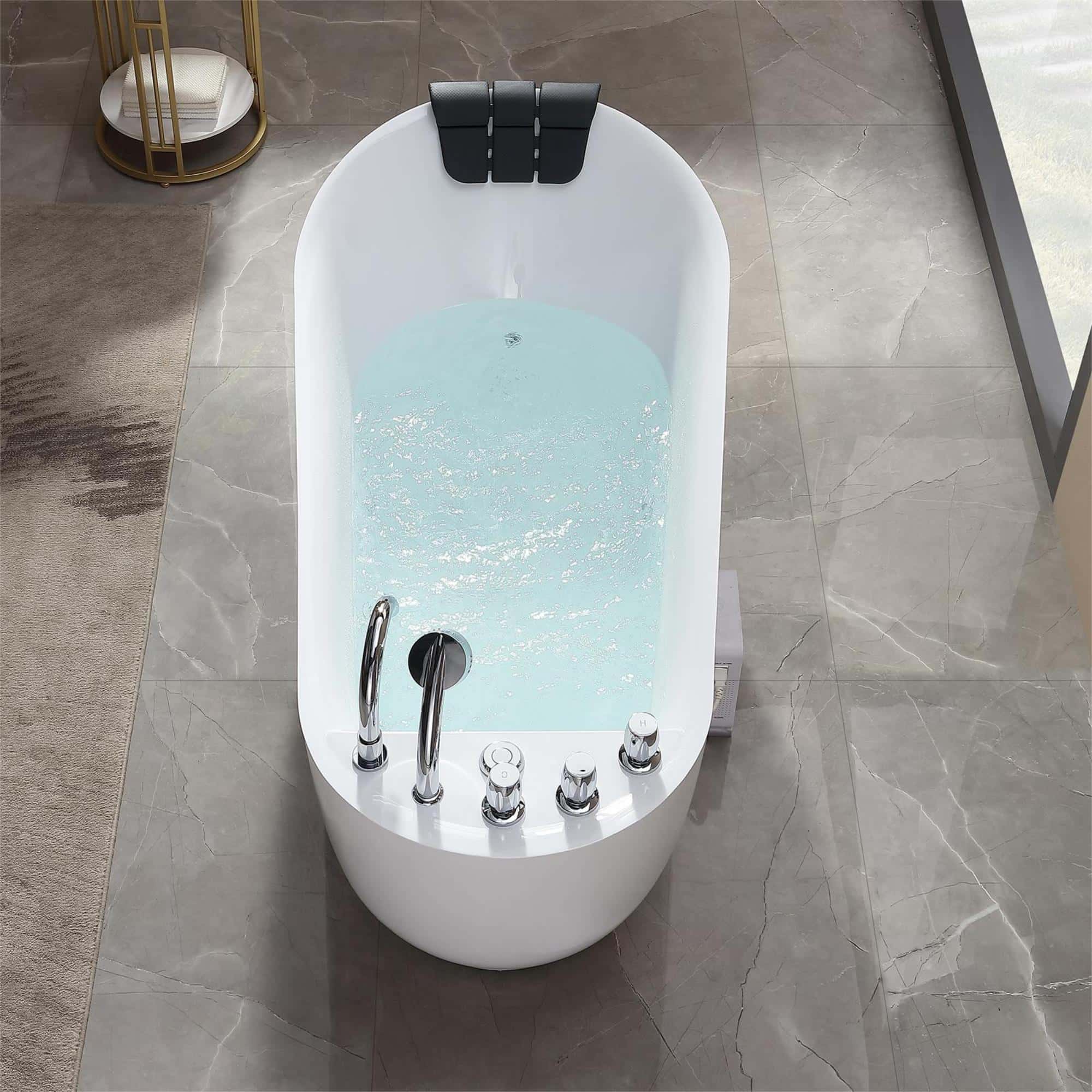 Empava 59-Inch Whirlpool Freestanding Acrylic Bathtub (EMPV-59AIS04)