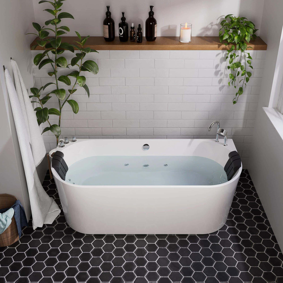 Empava 67-Inch Whirlpool Freestanding Acrylic Bathtub (EMPV-67AIS07)