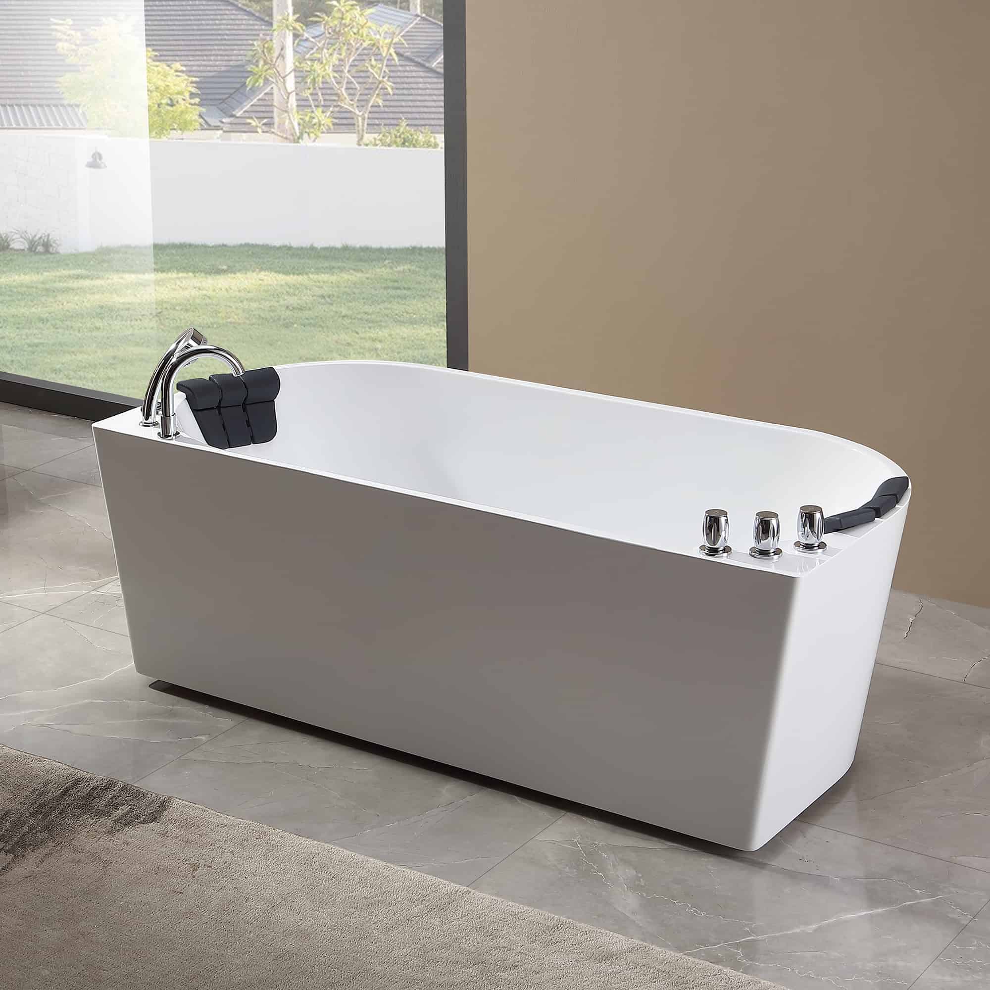 Empava 67-Inch Whirlpool Freestanding Acrylic Bathtub (EMPV-67AIS07)