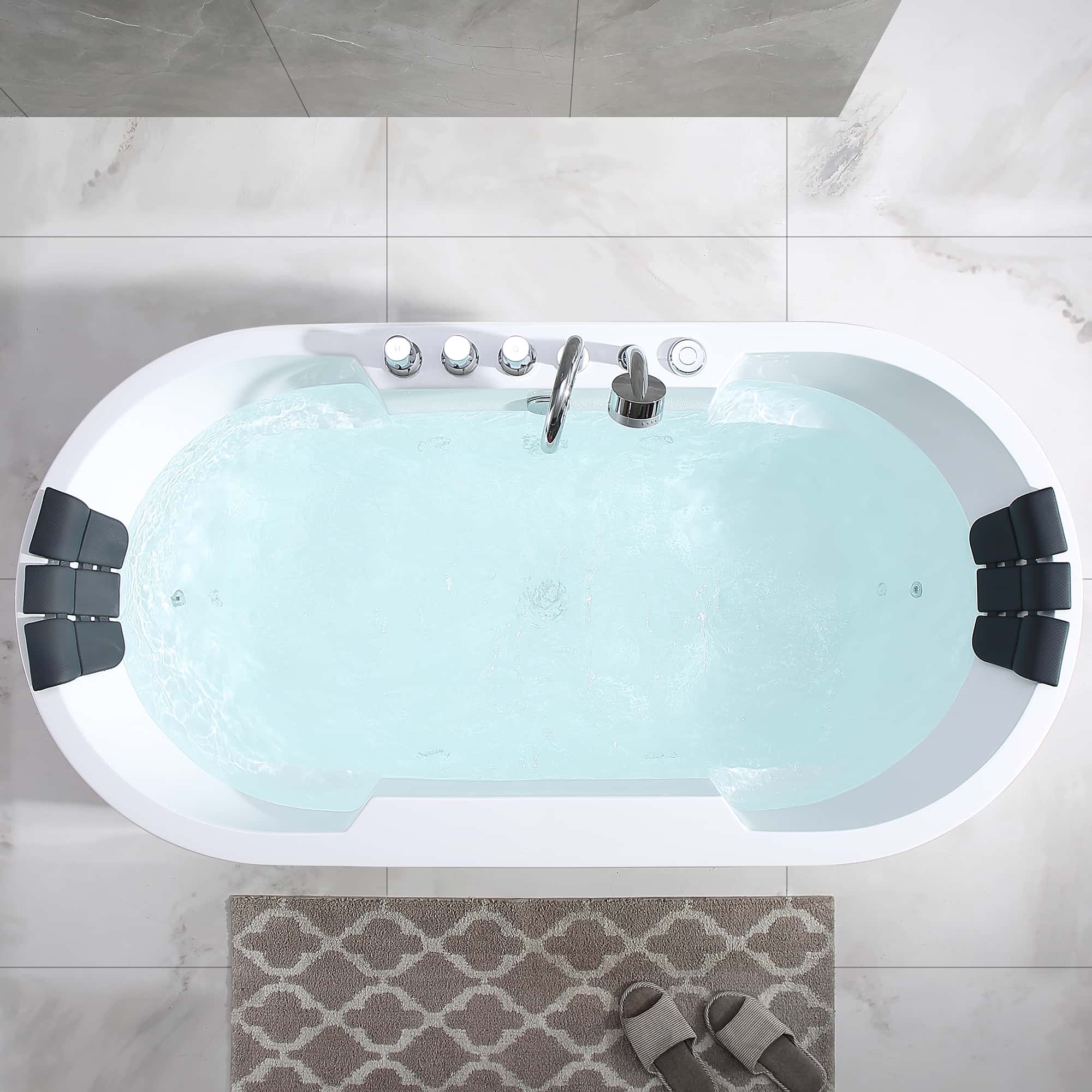 Empava 67-Inch Whirlpool Acrylic Freestanding Bathtub (EMPV-67AIS17)
