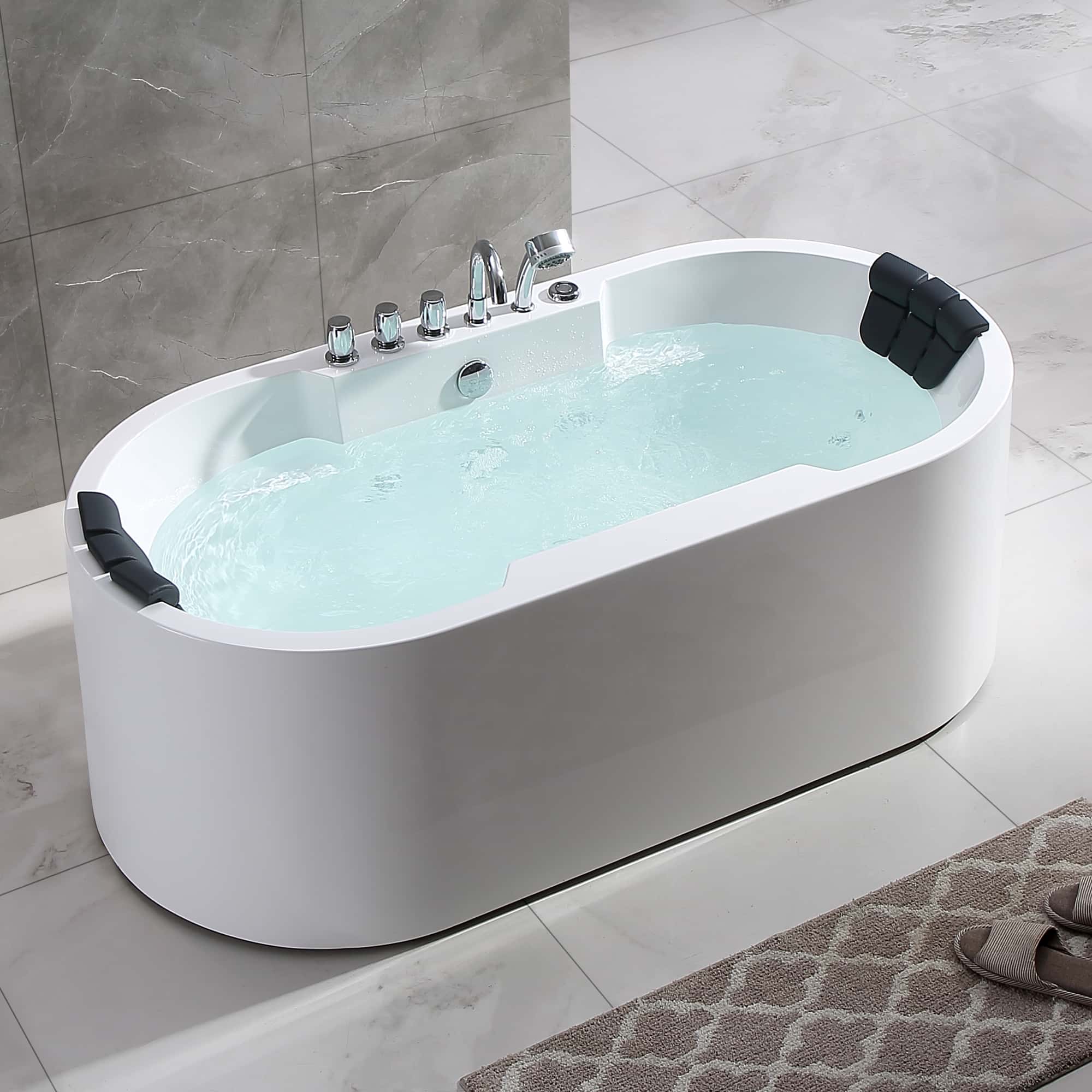 Empava 67-Inch Whirlpool Acrylic Freestanding Bathtub (EMPV-67AIS17)