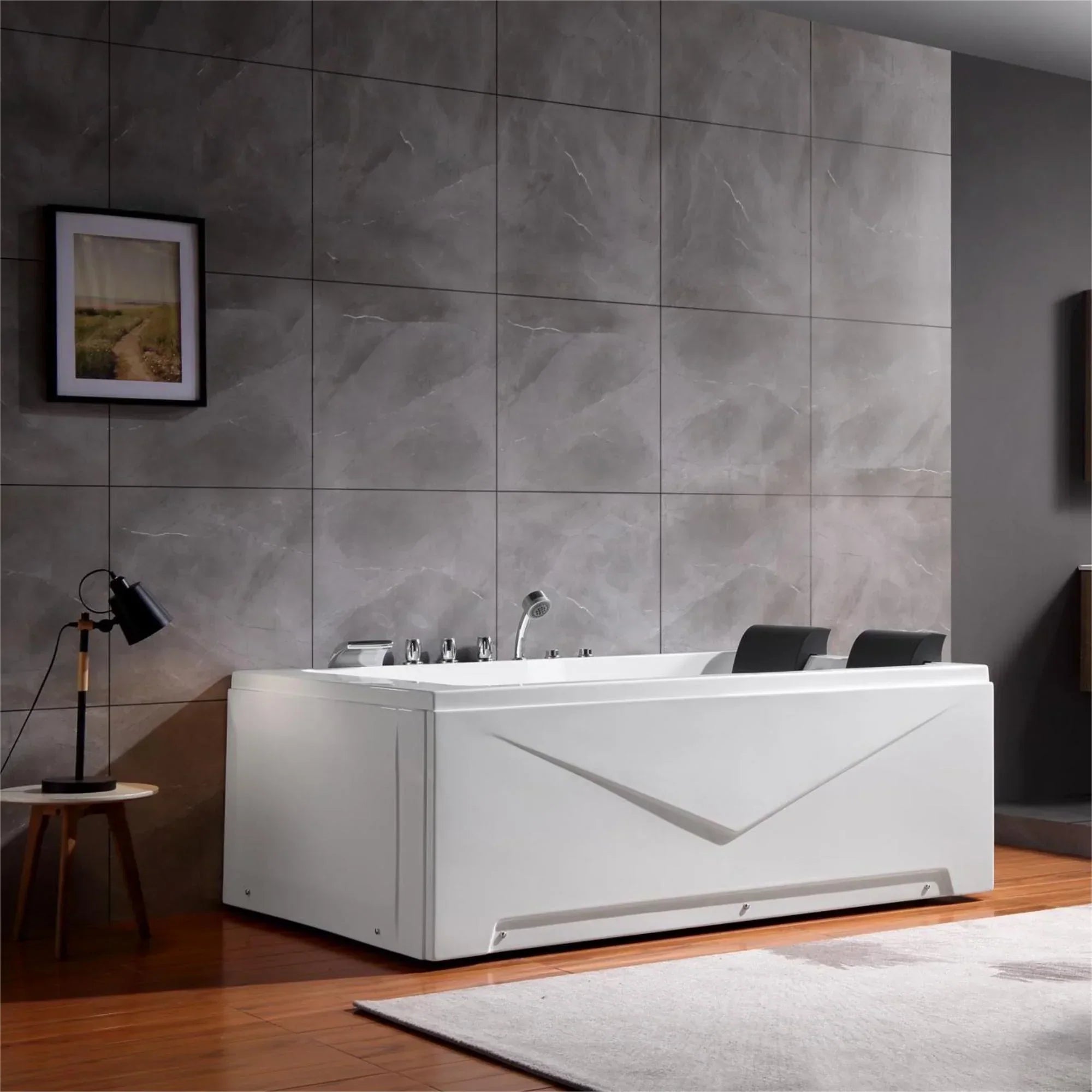 Empava 71-Inch Acrylic Alcove Whirlpool Bathtub (EMPV-71JT667B)