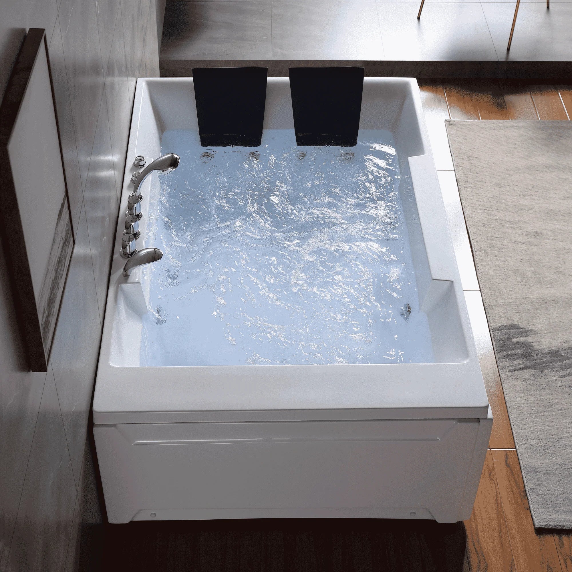 Empava 72-Inch Whirlpool Rectangular Bathtub (EMPV-72JT367LED)